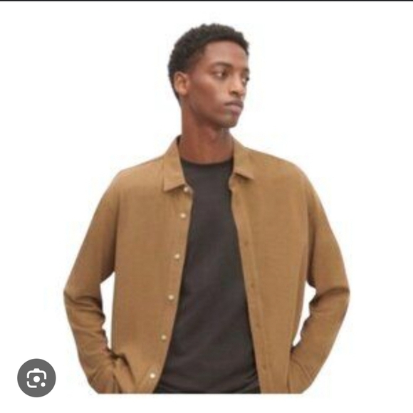 Everlane Long Sleeve Button Down Pique Shirt Men’s‎ XL Tan 100% Cotton - Picture 1 of 8